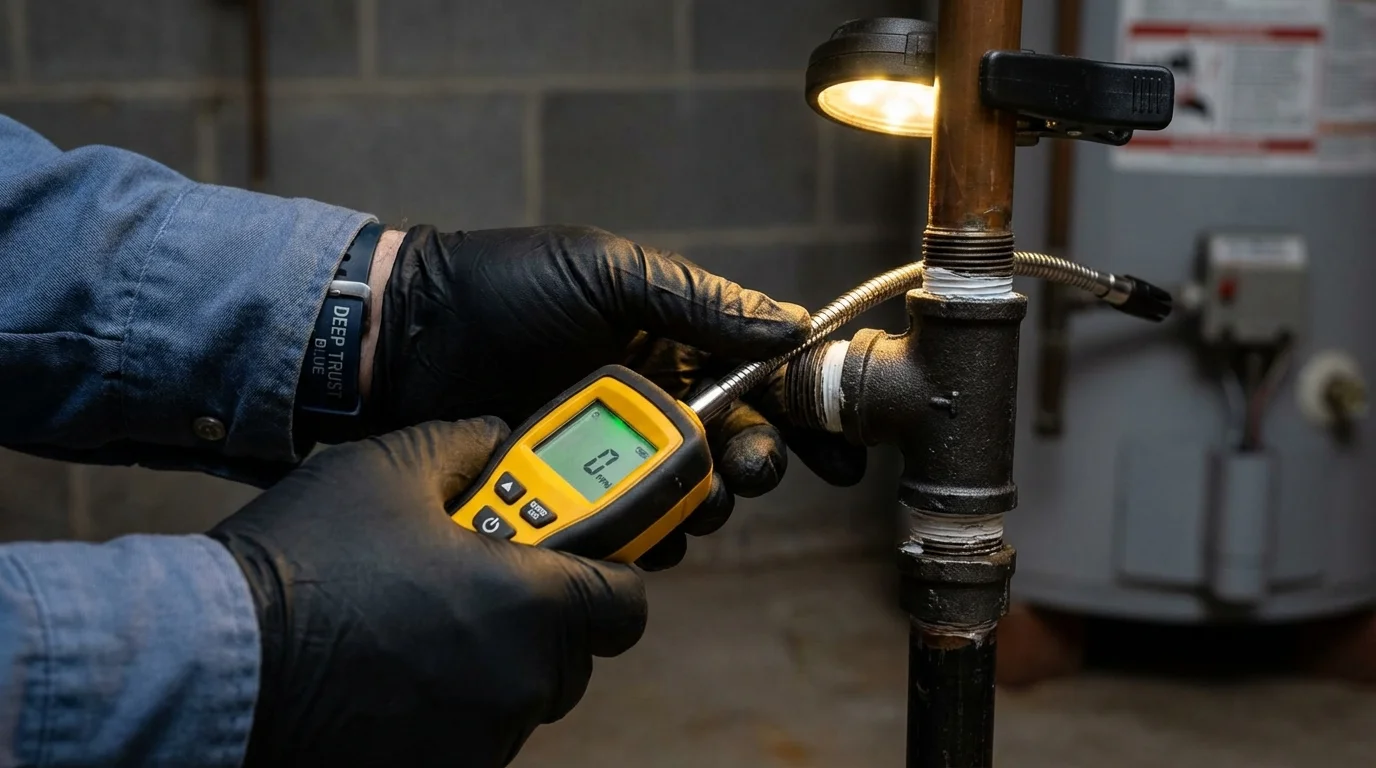 Gas leak detection with electronic sniffer by Johns Plumbing LLC in Pacific Grove