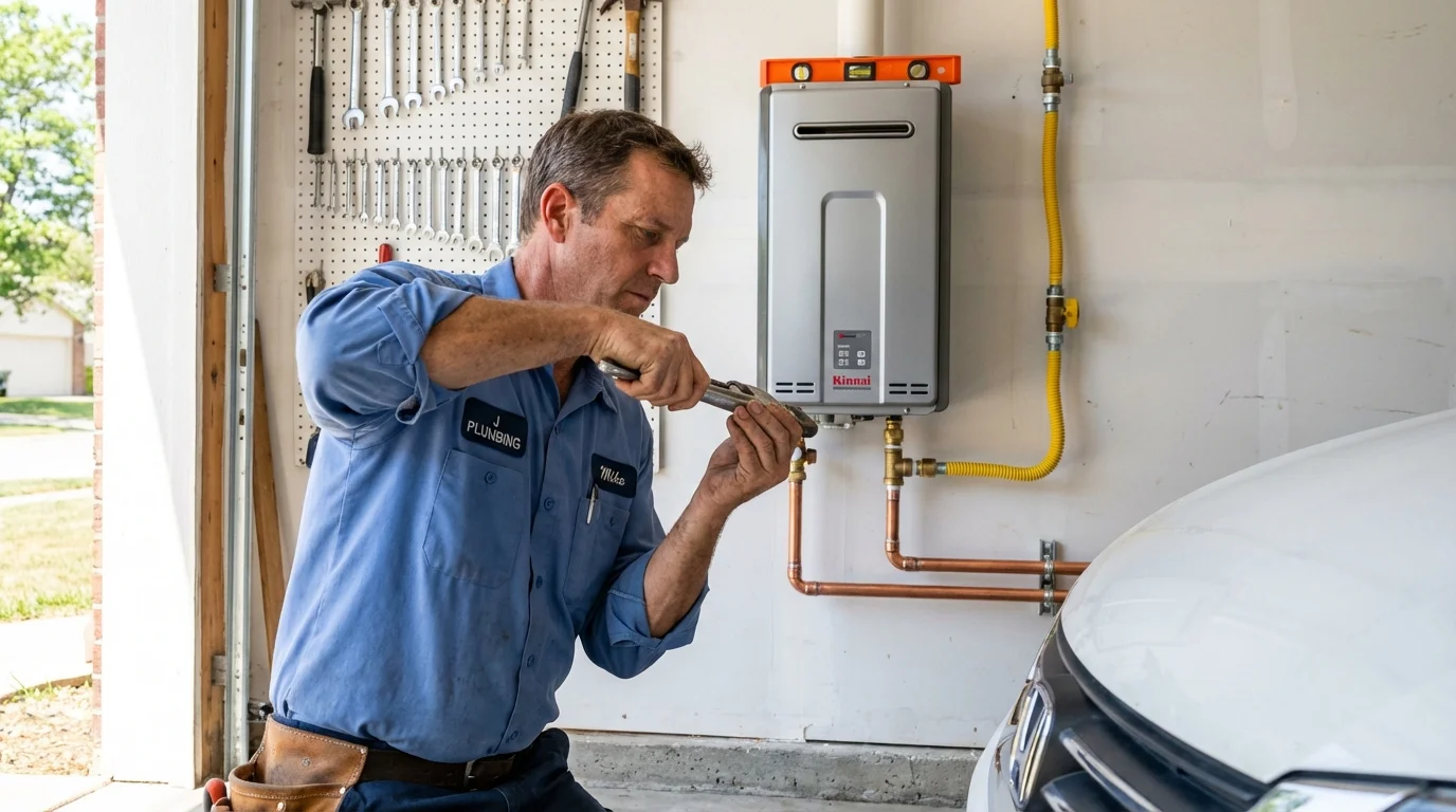 Tankless water heater installation by a Johns Plumbing LLC plumber in Pacific Grove